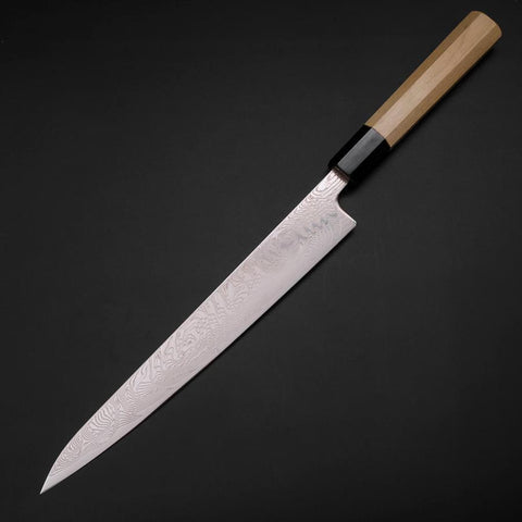 Sujihiki SLD Damascus Buffalo Magnolia Handle 240mm-[Musashi]-[Japanese-Kitchen-Knives]