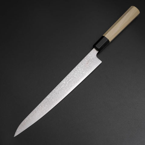 Sujihiki SLD Damascus Buffalo Magnolia Handle 240mm-[Musashi]-[Japanese-Kitchen-Knives]