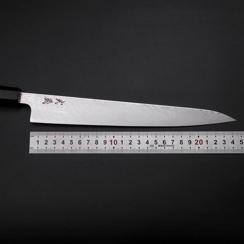 Sujihiki SLD Damascus Buffalo Magnolia Handle 240mm-[Musashi]-[Japanese-Kitchen-Knives]