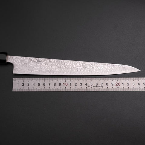 Sujihiki SLD Damascus Buffalo Magnolia Handle 240mm-[Musashi]-[Japanese-Kitchen-Knives]