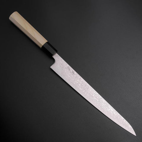 Sujihiki SLD Damascus Buffalo Magnolia Handle 240mm-[Musashi]-[Japanese-Kitchen-Knives]