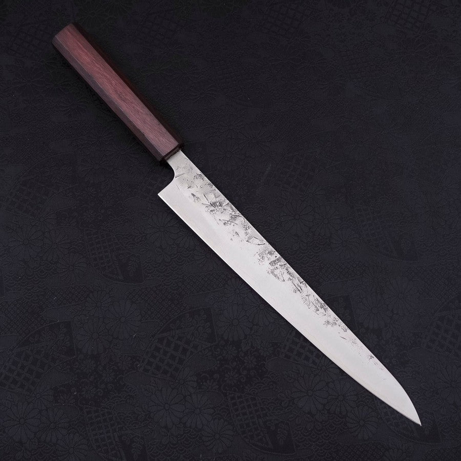 筋引き SLD粉末ハイス鋼 梨地和紙 紫漆柄 240mm – MUSASHI 筋引き SLD粉末ハイス鋼 梨地和紙 紫漆柄 240mm – MUSASHI