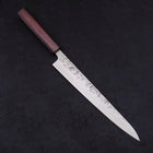 Sujihiki SLD Nashiji Washi Purple Urushi Handle 240mm (9.4”)-[Musashi]-[Japanese-Kitchen-Knives]