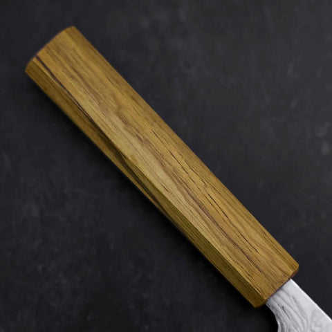 Sujihiki SLD Wave Damascus Oak Handle 240mm (9.4”)-[Musashi]-[Japanese-Kitchen-Knives]