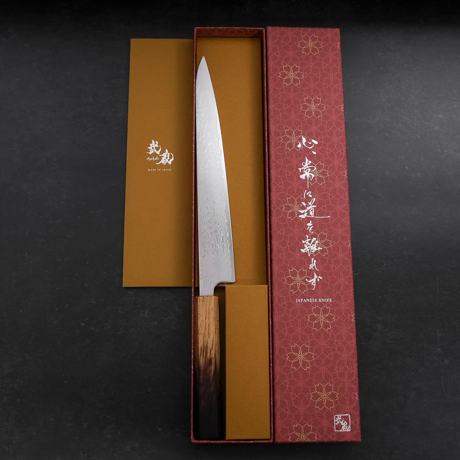 Sujihiki SLD Wave Damascus Yaki Urushi Handle 240mm – MUSASHI