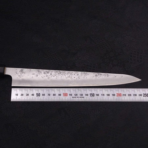 Sujihiki Silver Steel #3 Nashiji Buffalo Magnolia Handle Handle 240mm (9.4”)-[Musashi]-[Japanese-Kitchen-Knives]