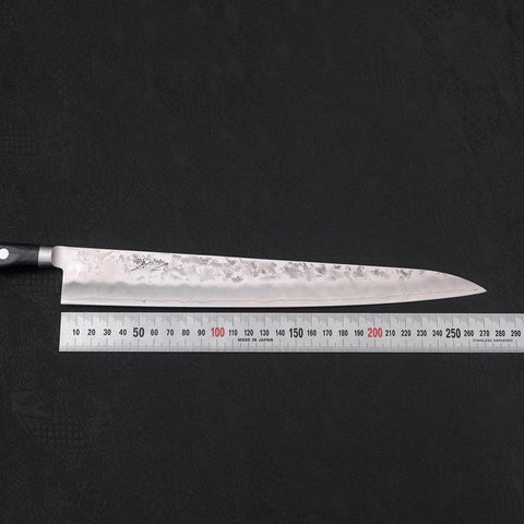 Sujihiki Silver Steel #3 Nashiji Western Handle 270mm (10.6”)-[Musashi]-[Japanese-Kitchen-Knives]