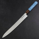 Sujihiki Silver Steel #3 Nickel Damascus Buffalo Turquoise Handle 270mm (10.6”)-[Musashi]-[Japanese-Kitchen-Knives]