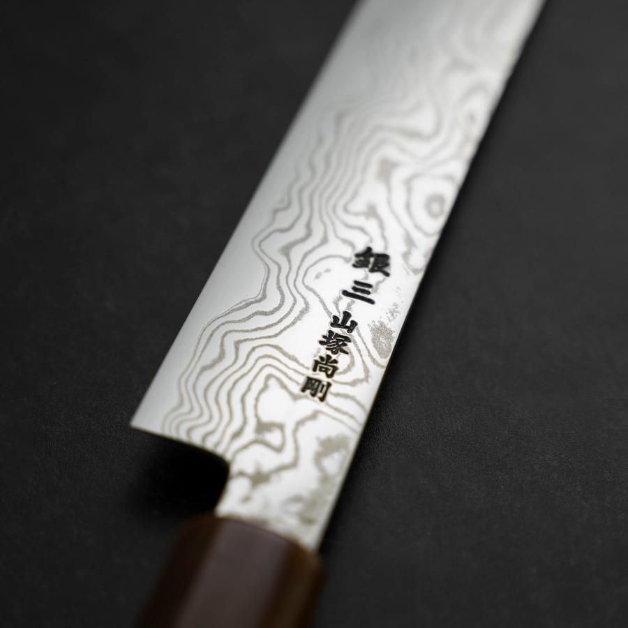 筋引 銀紙3号 ニッケルダマスカス 水牛ターコイズ柄 270mm – MUSASHI