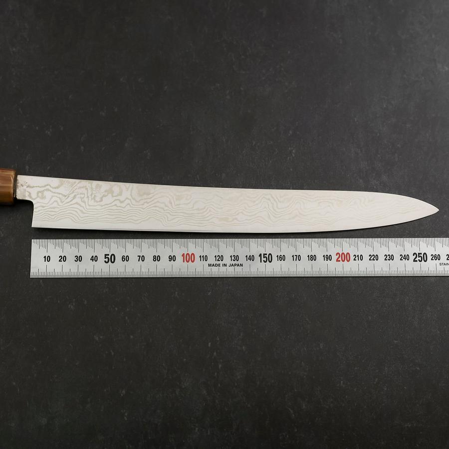 筋引 銀紙3号 ニッケルダマスカス 水牛ターコイズ柄 270mm – MUSASHI