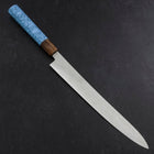 Sujihiki Silver Steel #3 Nickel Damascus Buffalo Turquoise Handle 270mm (10.6”)-[Musashi]-[Japanese-Kitchen-Knives]