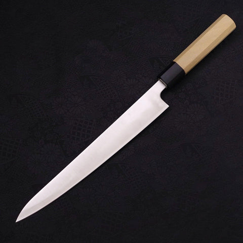 Sujihiki Silver Steel #3 Polished Buffalo Magnolia Handle Handle 240mm (9.4”)-[Musashi]-[Japanese-Kitchen-Knives]