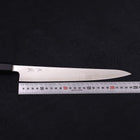 Sujihiki Silver Steel #3 Polished Buffalo Magnolia Handle Handle 240mm (9.4”)-[Musashi]-[Japanese-Kitchen-Knives]