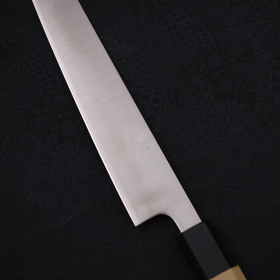 Sujihiki Silver Steel #3 Polished Buffalo Magnolia Handle Handle 240mm-Silver steel #3-Polished-Japanese Handle-[Musashi]-[Japanese-Kitchen-Knives]