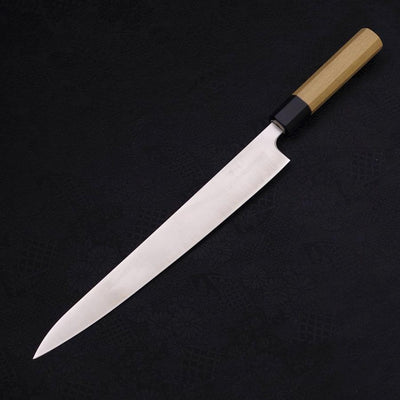 Sujihiki Silver Steel #3 Polished Buffalo Magnolia Handle Handle 270mm-Silver steel #3-Polished-Japanese Handle-[Musashi]-[Japanese-Kitchen-Knives]