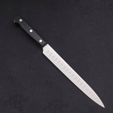 Sujihiki Silver Steel #3 Polished Western Black Handle 210mm (8.3”)-[Musashi]-[Japanese-Kitchen-Knives]