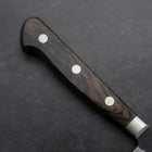 Sujihiki Stainless Clad Blue Super Kurouchi Tsuchime Western Brown Handle 240mm (9.4”)-[Musashi]-[Japanese-Kitchen-Knives]