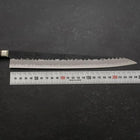Sujihiki Stainless Clad Blue Super Kurouchi Tsuchime Western Brown Handle 240mm (9.4”)-[Musashi]-[Japanese-Kitchen-Knives]