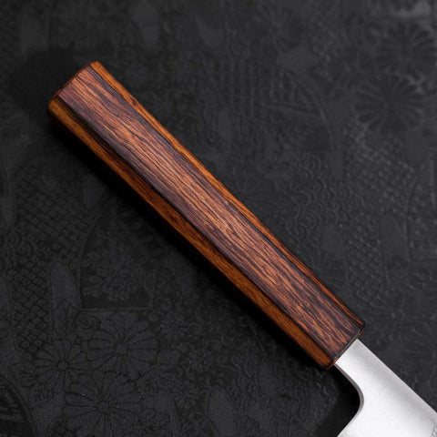 Sujihiki Stainless Clad Blue Super Polished Sumi Urushi Handle 240mm (9.4”)-[Musashi]-[Japanese-Kitchen-Knives]