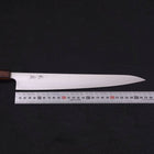 Sujihiki Stainless Clad Blue Super Polished Sumi Urushi Handle 270mm (10.6”)-[Musashi]-[Japanese-Kitchen-Knives]