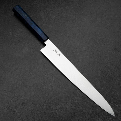 Sujihiki VG-10 Damascus Blue Birch Handle 270mm (10.6”)-[Musashi]-[Japanese-Kitchen-Knives]