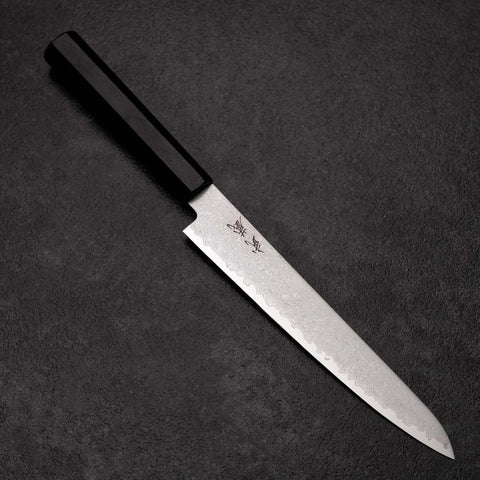 Sujihiki VG-10 Damascus Ebony Handle 180mm-[Musashi]-[Japanese-Kitchen-Knives]