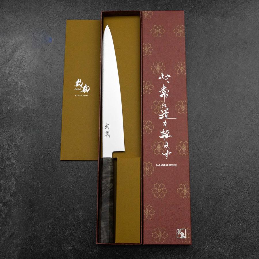 Sujihiki VG-10 Damascus Gray Birch Handle 240mm (9.4”) – MUSASHI