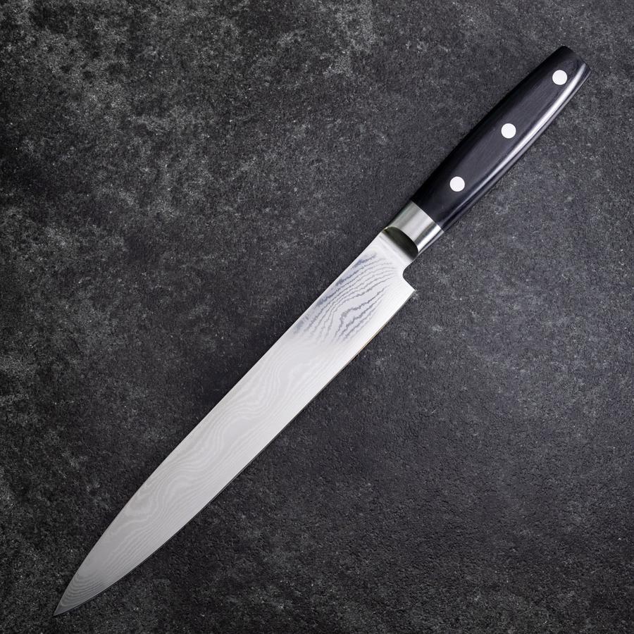 Sujihiki VG-10 Damascus Western Round Handle 240mm (9.4”)-[Musashi]-[Japanese-Kitchen-Knives]