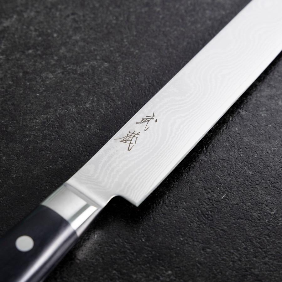 Sujihiki VG-10 Damascus Western Round Handle 240mm (9.4”)-[Musashi]-[Japanese-Kitchen-Knives]