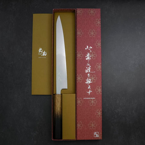 Sujihiki VG-10 Damascus Yaki-Urushi Handle 240mm (9.4”)-[Musashi]-[Japanese-Kitchen-Knives]