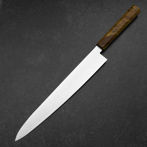 Sujihiki VG-10 Damascus Yellow-Brown Birch Handle 270mm (10.6”)-[Musashi]-[Japanese-Kitchen-Knives]