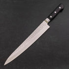 Sujihiki VG-10 Tsuchime Damascus Black Western Handle 245mm (9.6”)-[Musashi]-[Japanese-Kitchen-Knives]