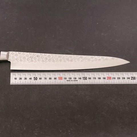 Sujihiki VG-10 Tsuchime Damascus Black Western Handle 245mm (9.6”)-[Musashi]-[Japanese-Kitchen-Knives]