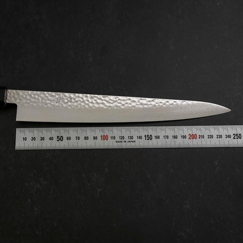 Sujihiki VG-10 Tsuchime Damascus Walnut Handle 240mm (9.4”)-[Musashi]-[Japanese-Kitchen-Knives]
