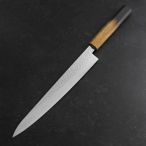 Sujihiki VG-10 Tsuchime Damascus Yaki Urushi Handle 240mm (9.4”)-[Musashi]-[Japanese-Kitchen-Knives]
