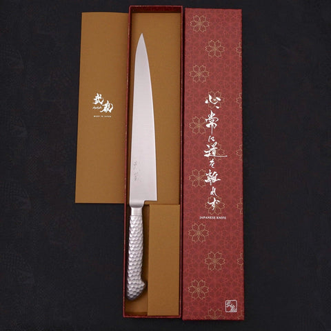 Sujihiki VG-5 Polished Western Handle 240mm (9.4”)-[Musashi]-[Japanese-Kitchen-Knives]