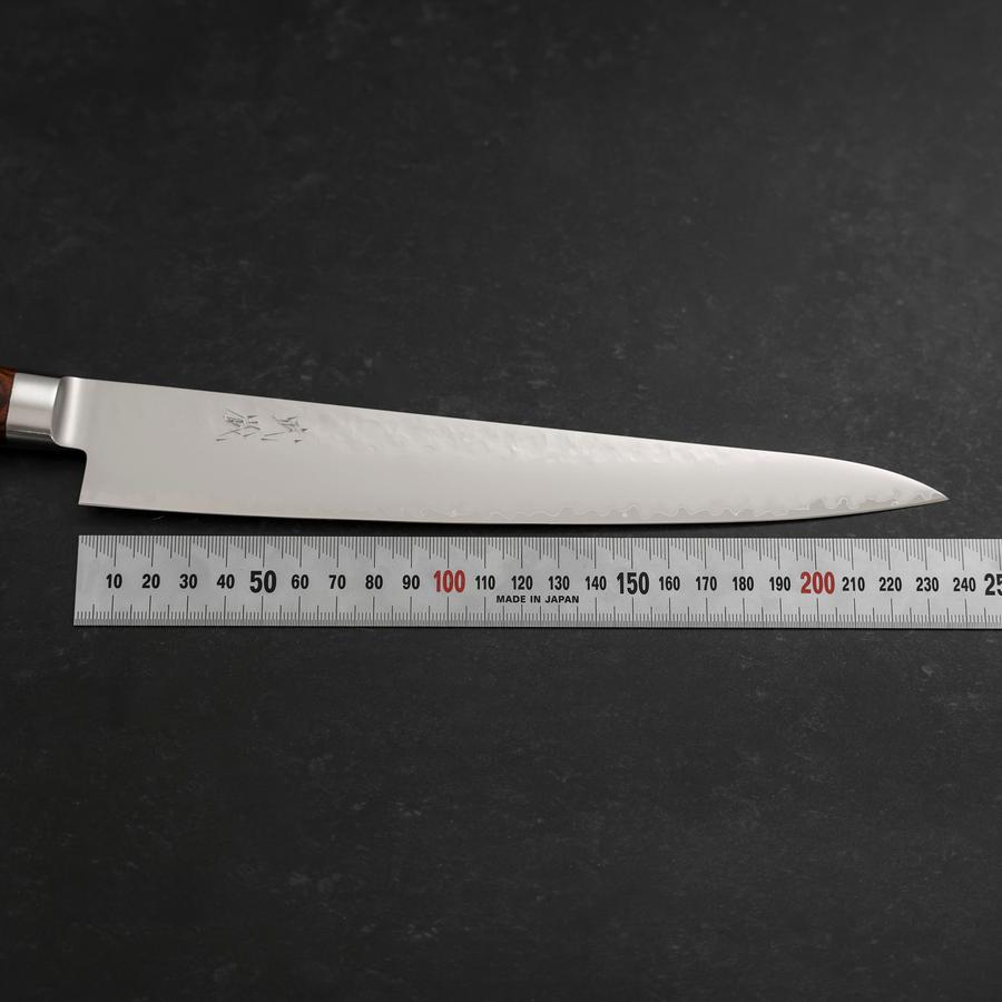 邦楽 tajimahal&TOSHIKIHAYASHI(%C) Thin Lines Sujihiki VG-5 Tsuchime Western Handle 240mm (9.4”) – MUSASHI