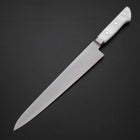 Sujihiki VG-5 Tsuchime Western White Marble Handle 240mm-[Musashi]-[Japanese-Kitchen-Knives]