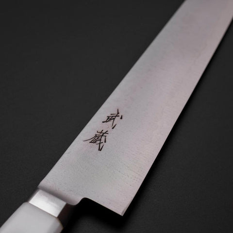 Sujihiki VG-5 Tsuchime Western White Marble Handle 270mm (10.6”)-[Musashi]-[Japanese-Kitchen-Knives]