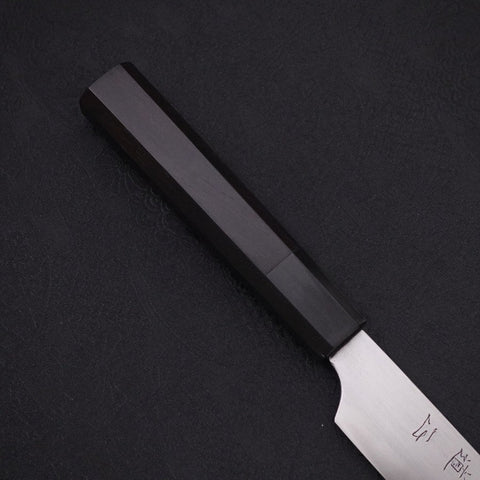 Sujihiki White Steel #2 Super Polished Buffalo Ebony Handle 170mm (6.7”)-[Musashi]-[Japanese-Kitchen-Knives]