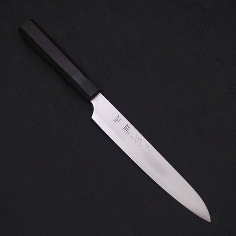 Sujihiki White Steel #2 Super Polished Buffalo Ebony Handle 170mm (6.7”)-[Musashi]-[Japanese-Kitchen-Knives]