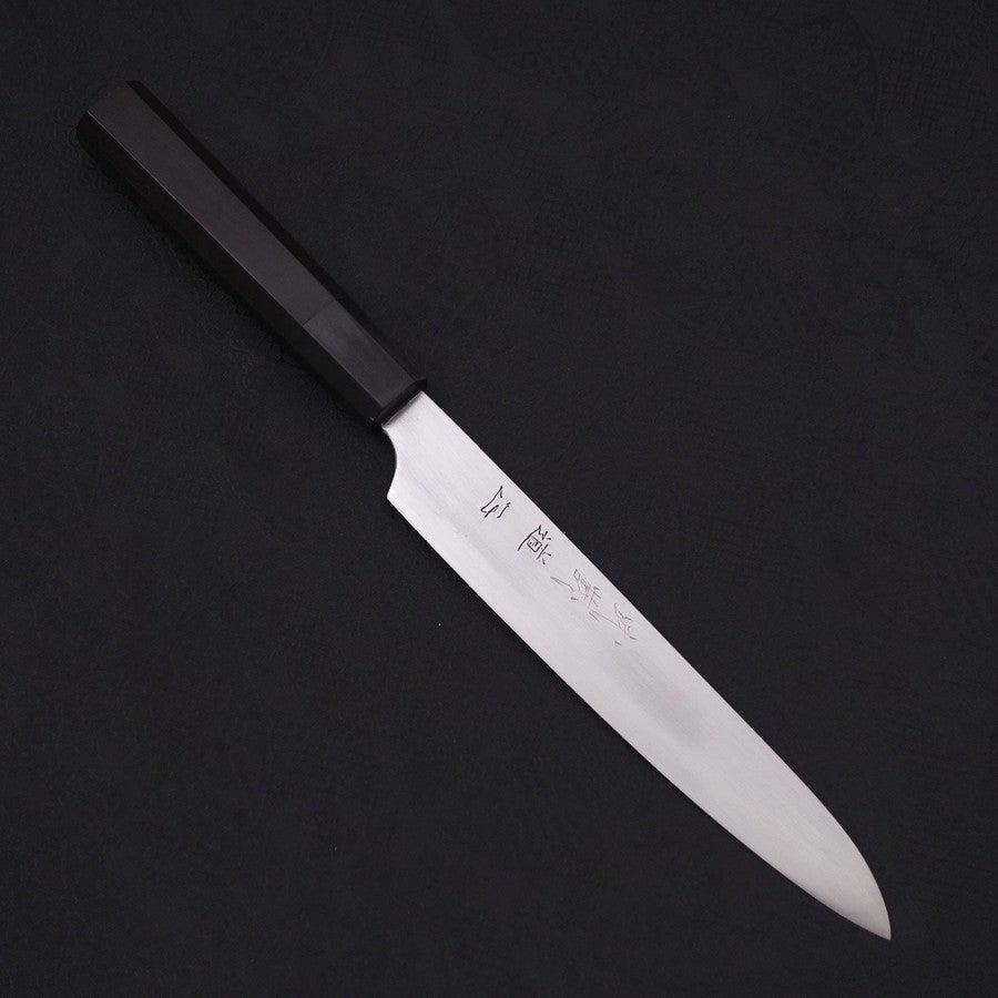 Sujihiki White Steel #2 Super Polished Buffalo Ebony Handle 170mm (6.7”)-[Musashi]-[Japanese-Kitchen-Knives]