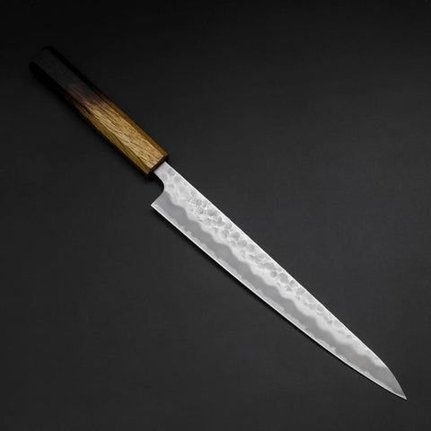 Sujihiki White Steel #2 Tsuchime Yaki Urushi Handle 240mm (9.4”)-[Musashi]-[Japanese-Kitchen-Knives]