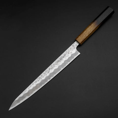 Sujihiki White Steel #2 Tsuchime Yaki Urushi Handle 240mm-[Musashi]-[Japanese-Kitchen-Knives]