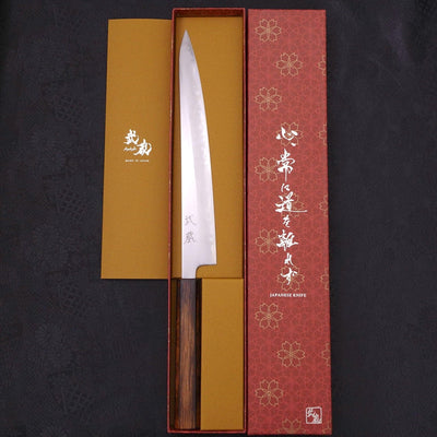 Sujihiki White steel #1 Sumi Urushi Handle 240mm-White steel #1-Polished-Japanese Handle-[Musashi]-[Japanese-Kitchen-Knives]
