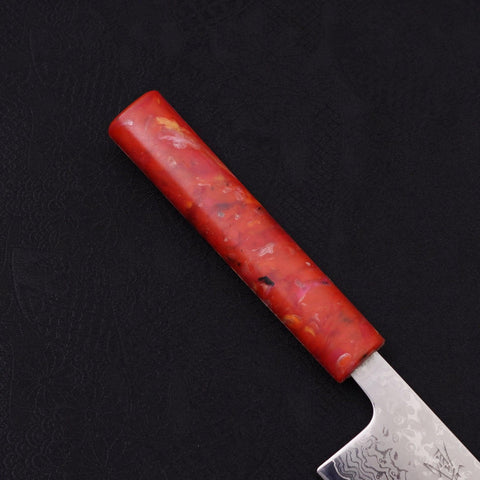 Tsushima Knife Kiritsuke VG-10 Damascus Ocean Red Handle 210mm (8.3”)-[Musashi]-[Japanese-Kitchen-Knives]