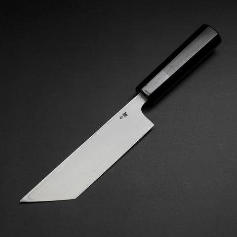Unagisaki (Edo) Blue Steel #1 Hon-Kasumi Buffalo Ebony Handle 150mm (5.9”)-[Musashi]-[Japanese-Kitchen-Knives]