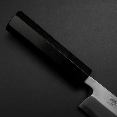 Unagisaki (Edo) Blue Steel #1 Hon-Kasumi Buffalo Ebony Handle 150mm (5.9”)-[Musashi]-[Japanese-Kitchen-Knives]