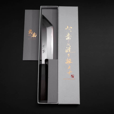 Unagisaki (Edo) Blue Steel #1 Hon-Kasumi Buffalo Ebony Handle 150mm-[Musashi]-[Japanese-Kitchen-Knives]