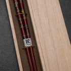 Urushi Gasumi Lacquered Wooden Chopsticks 210mm Red with Paulownia Wooden Box (8.3”)-[Musashi]-[Japanese-Kitchen-Knives]